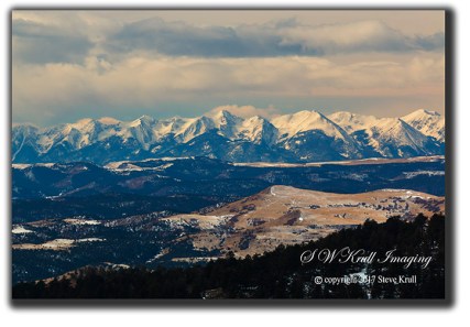 Sangre de Cristo Mountain Range on a bitterly cold Colorado winter morning.