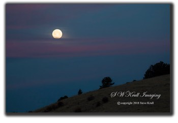 Moonset over the Sangre de Cristo Mountain Range of Colorado in the springtime