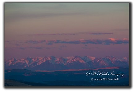 Alpenglow sunrise on the Sangre de Cristo