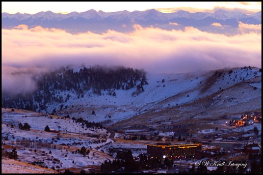 Foggy Sangre de Cristo Sunset over Cripple Creek Colorado