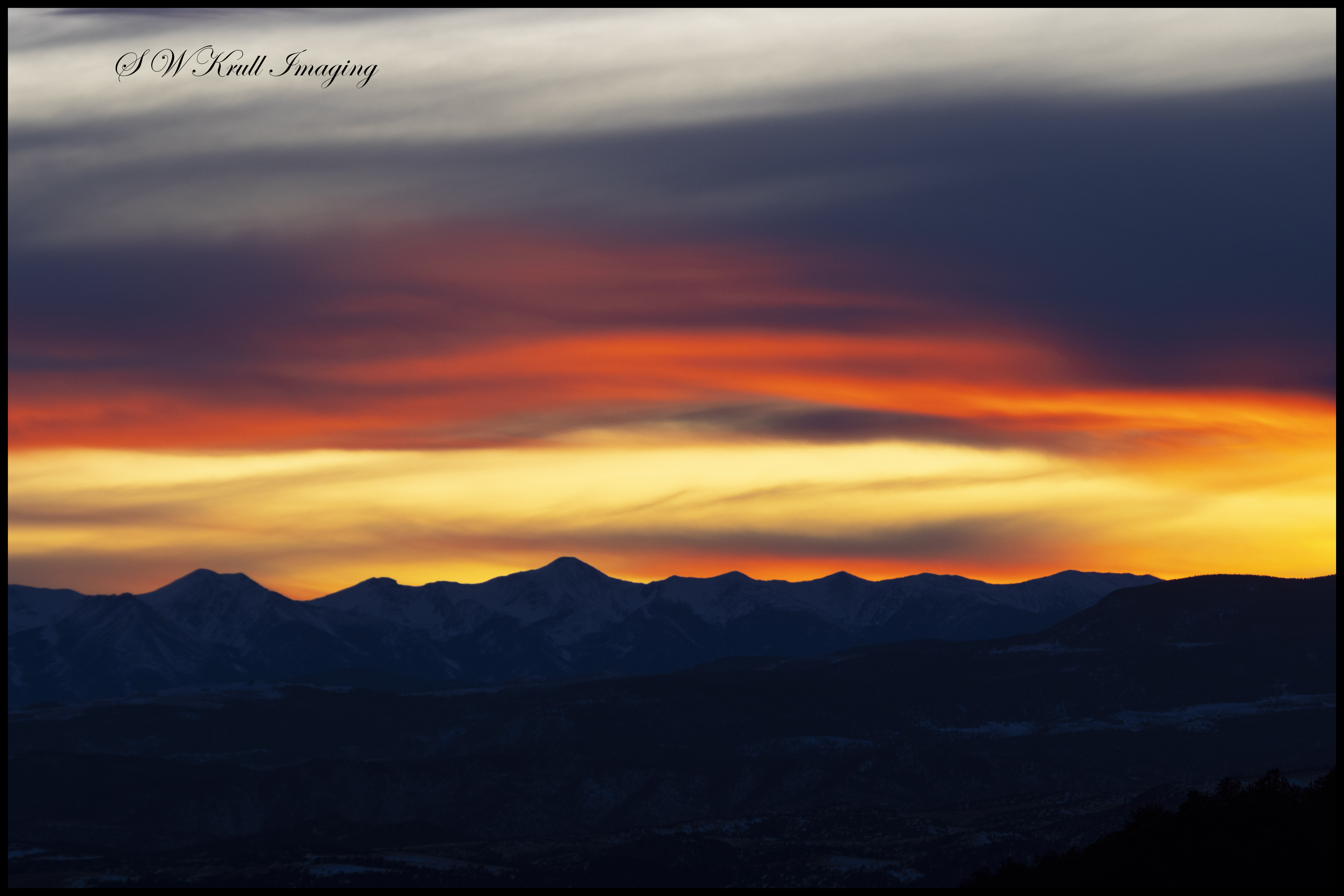 Winter Sunset on the Sangre de Cristo Mountains