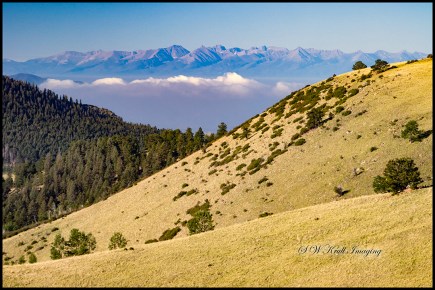 Fog bank on the Sangre de Cristo Range of Colorado