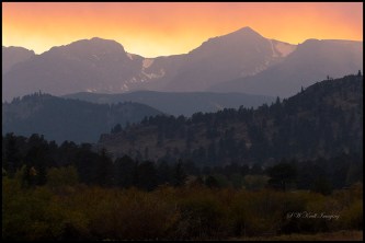 Sunset on Longs Peak Colorado
