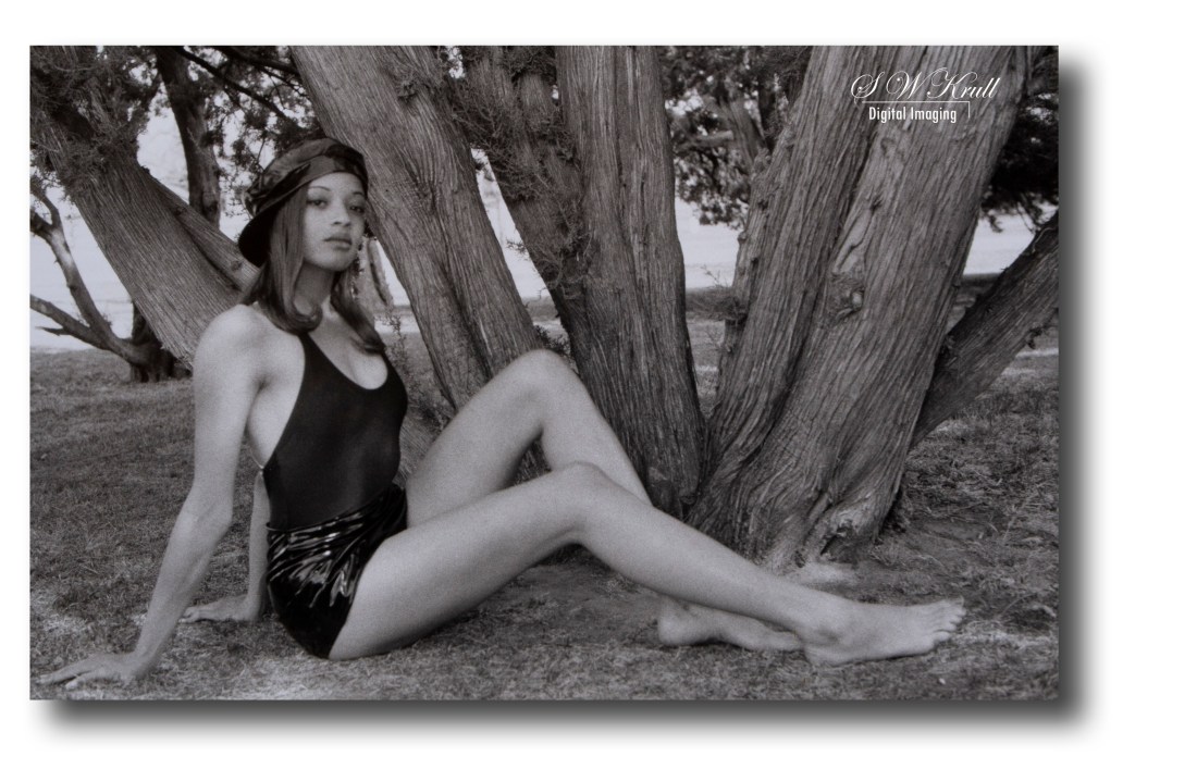 Hot biker chick dressed in black