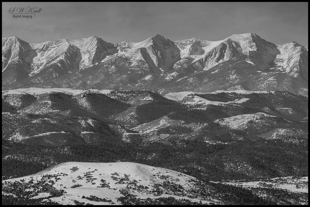 Deep snow on the Sangre de Cristo Range of Colorado