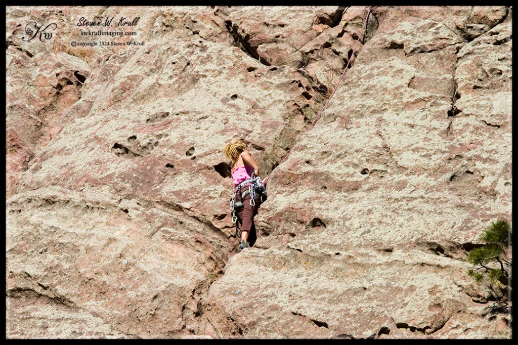 Climbing in Pink