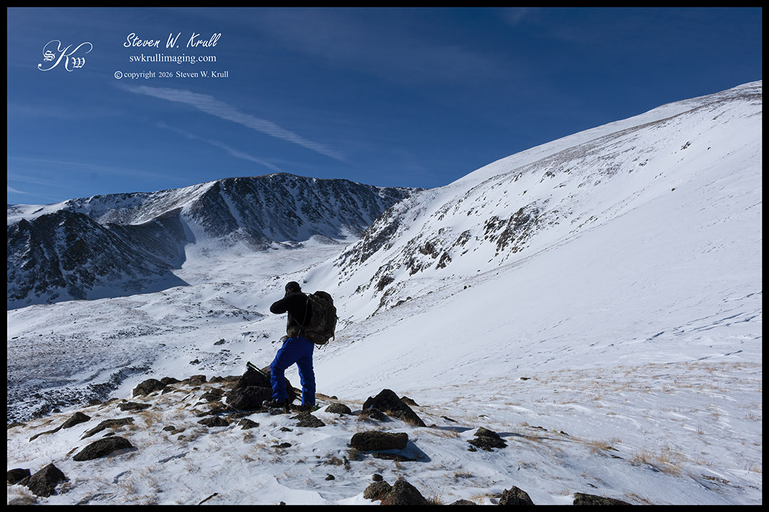 Summit of Mount Elbert Colorado in Winter